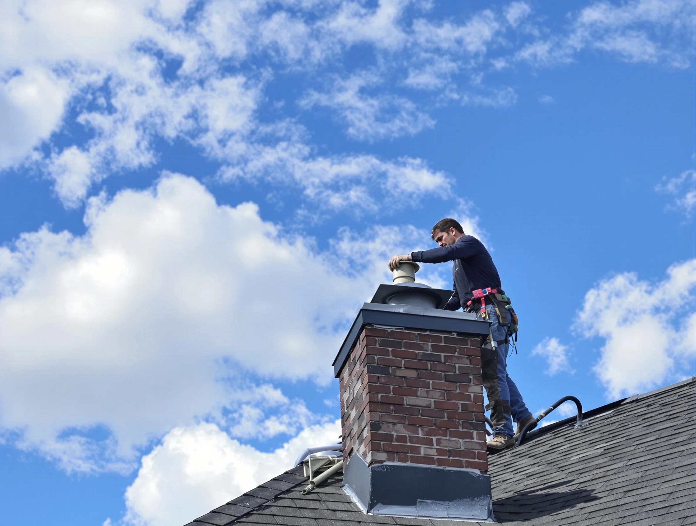Riverdale Chimney Sweep installing a sturdy chimney cap in Riverdale, UT
