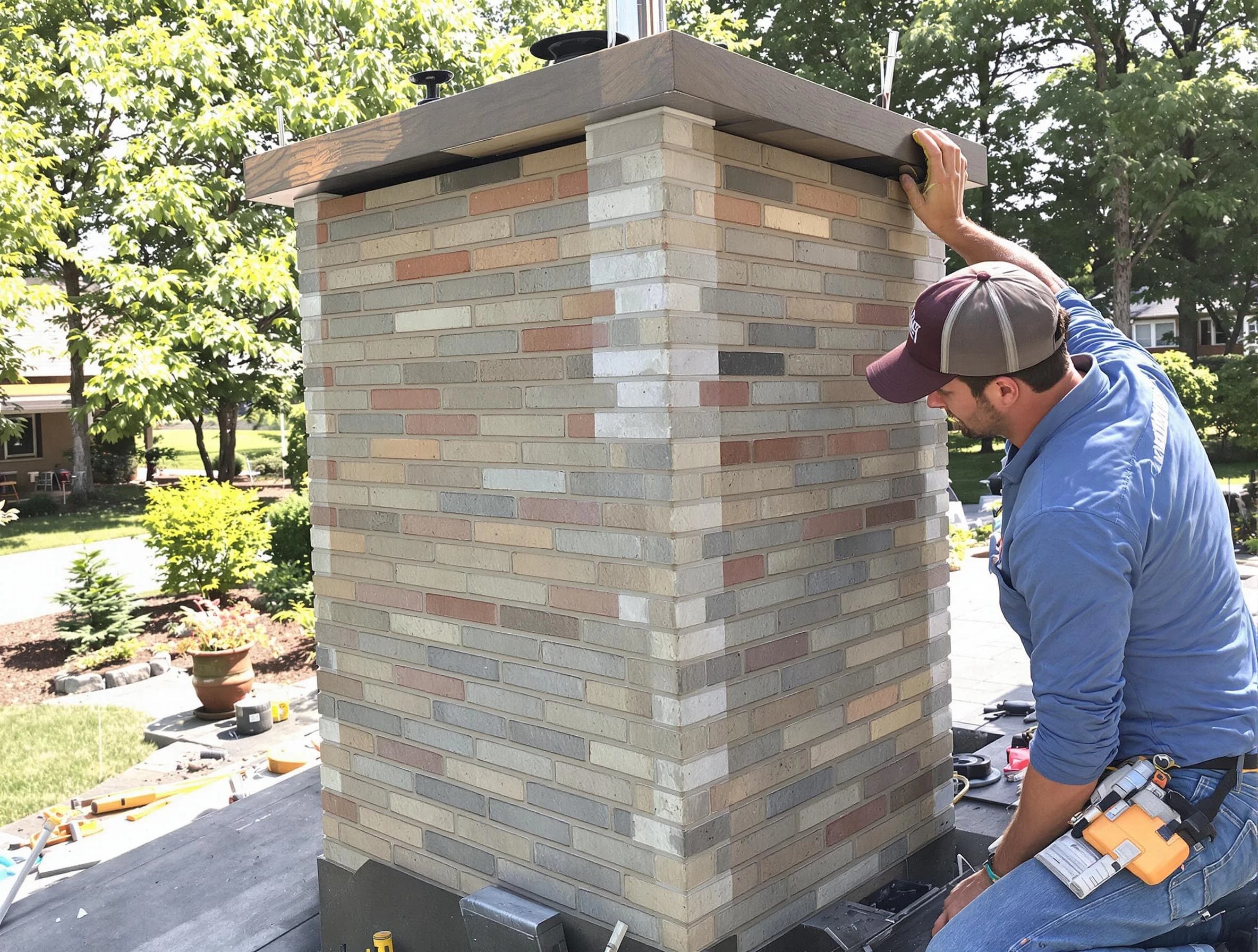 Riverdale Chimney Sweep completing a modern chimney remodel in Riverdale, UT