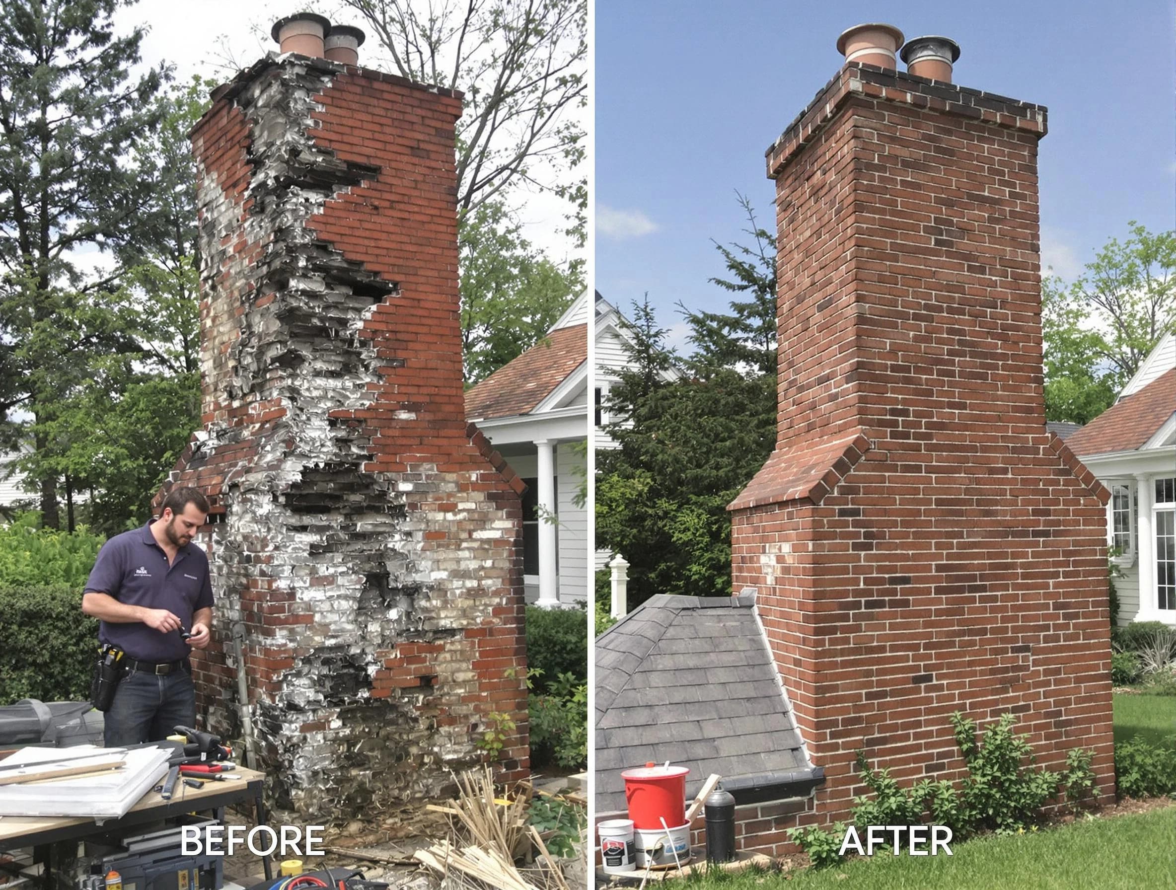 Riverdale Chimney Sweep performing a full chimney restoration in Riverdale, UT