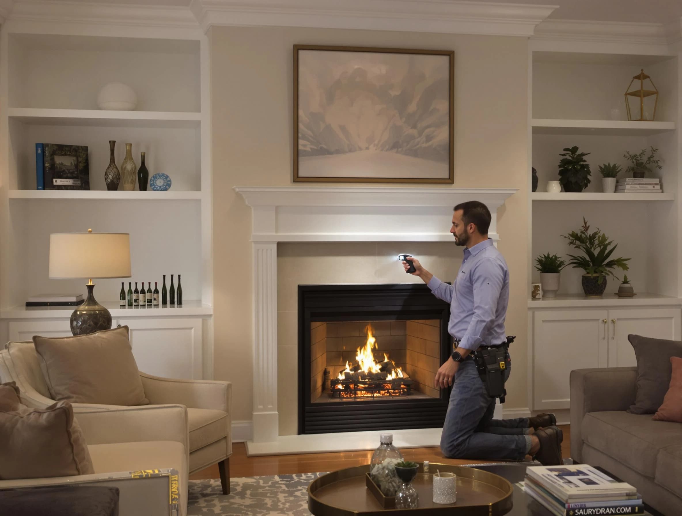 Riverdale Chimney Sweep conducting a fireplace safety inspection in Riverdale, UT