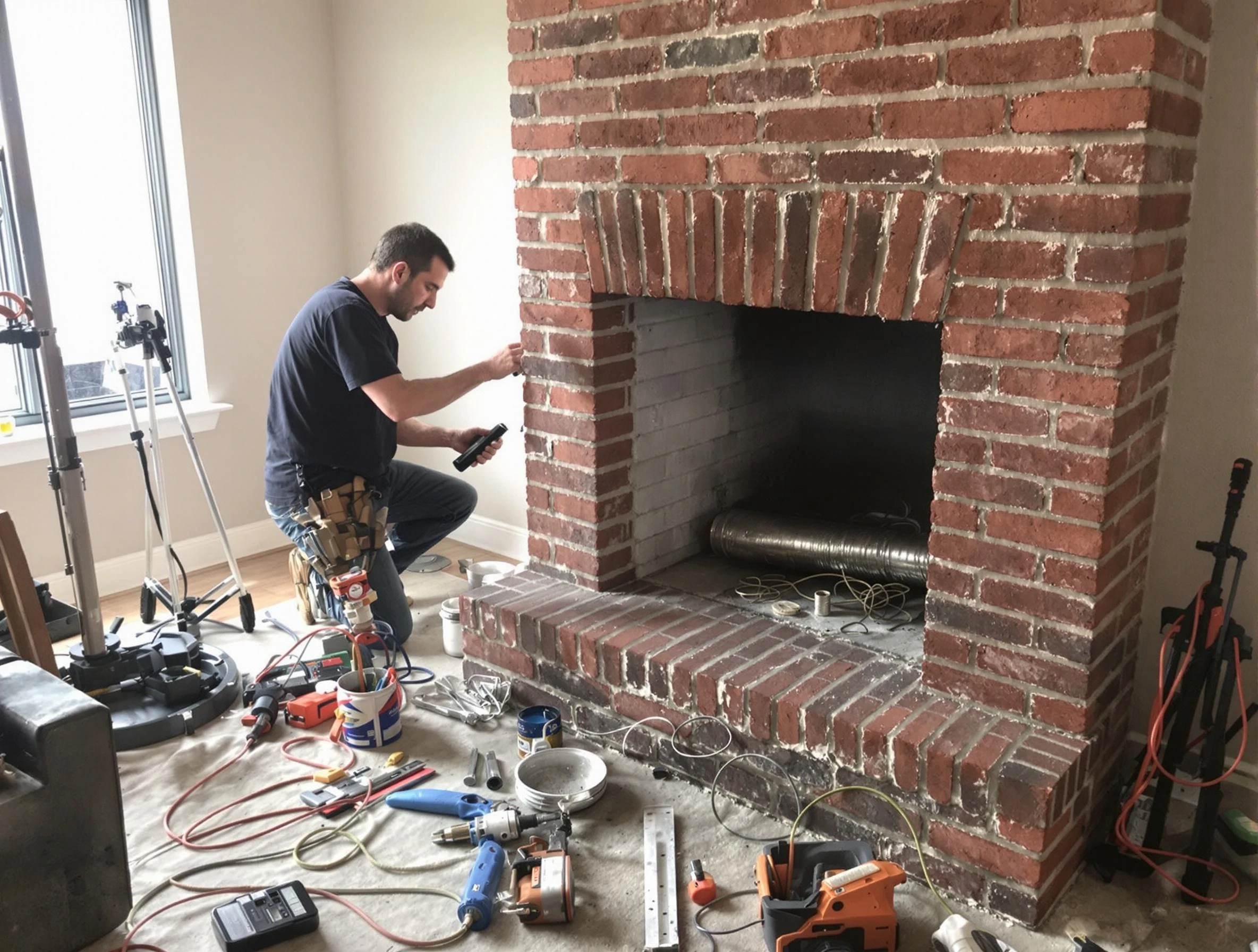 Riverdale Chimney Sweep specialist finalizing chimney liner service in Riverdale, UT