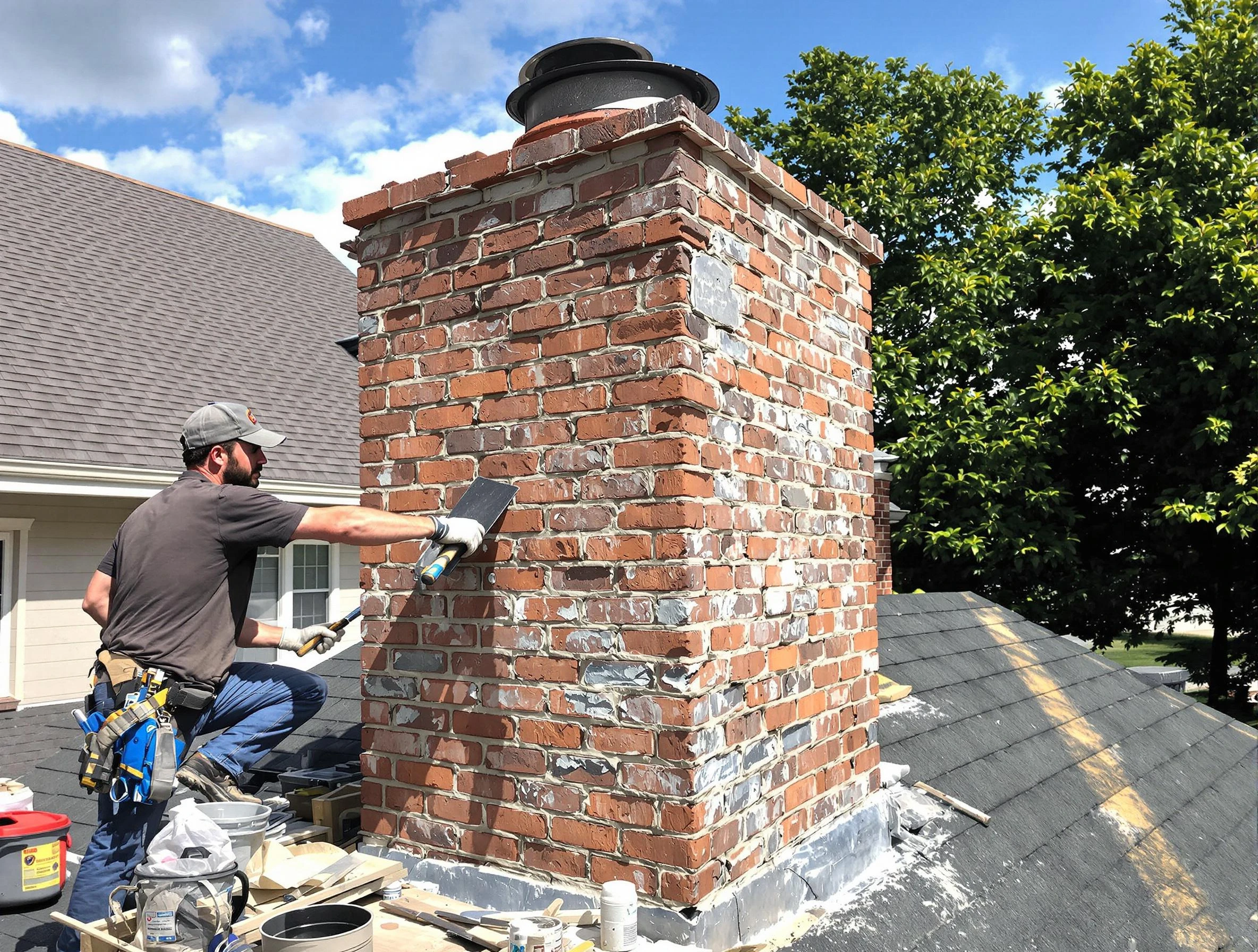 Completed chimney rebuild by Riverdale Chimney Sweep in Riverdale, UT