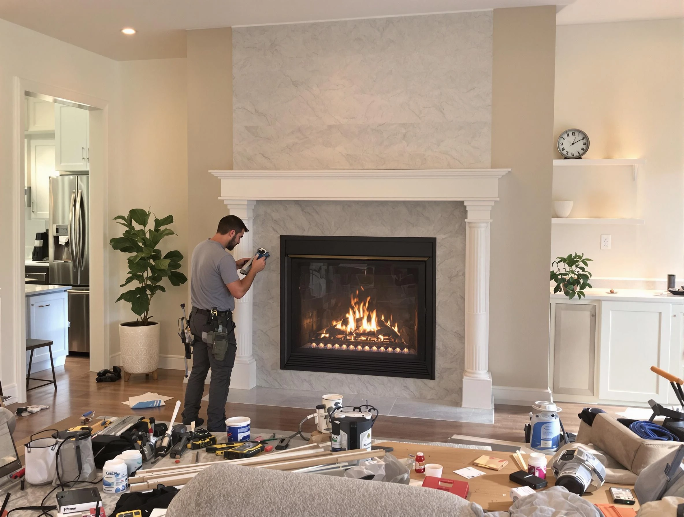 Newly installed fireplace by Riverdale Chimney Sweep in Riverdale, UT